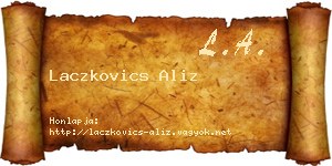 Laczkovics Aliz névjegykártya